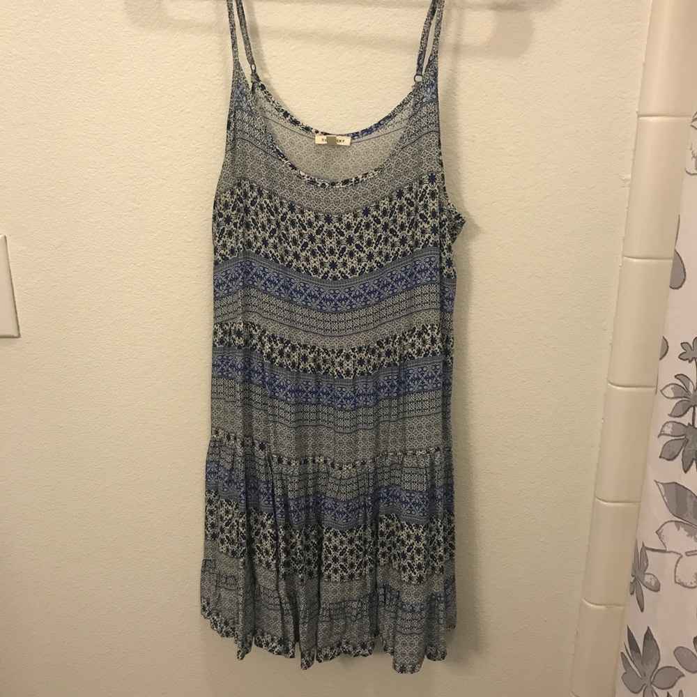 Floral blue baby doll dress